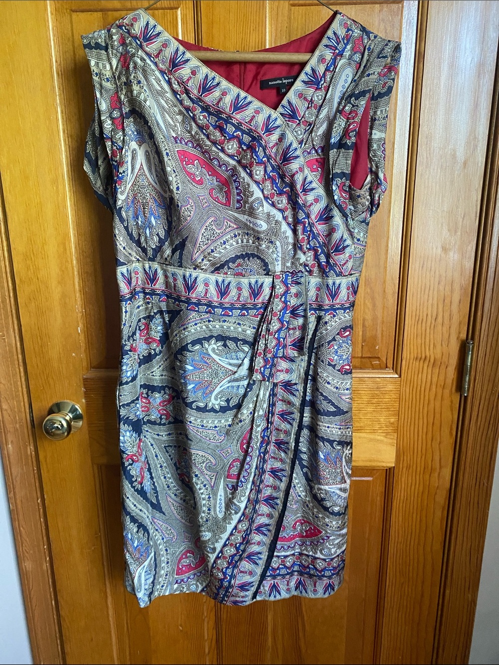 Nanette Lepore Multicolor Paisley Midi Dress with Pink Accents